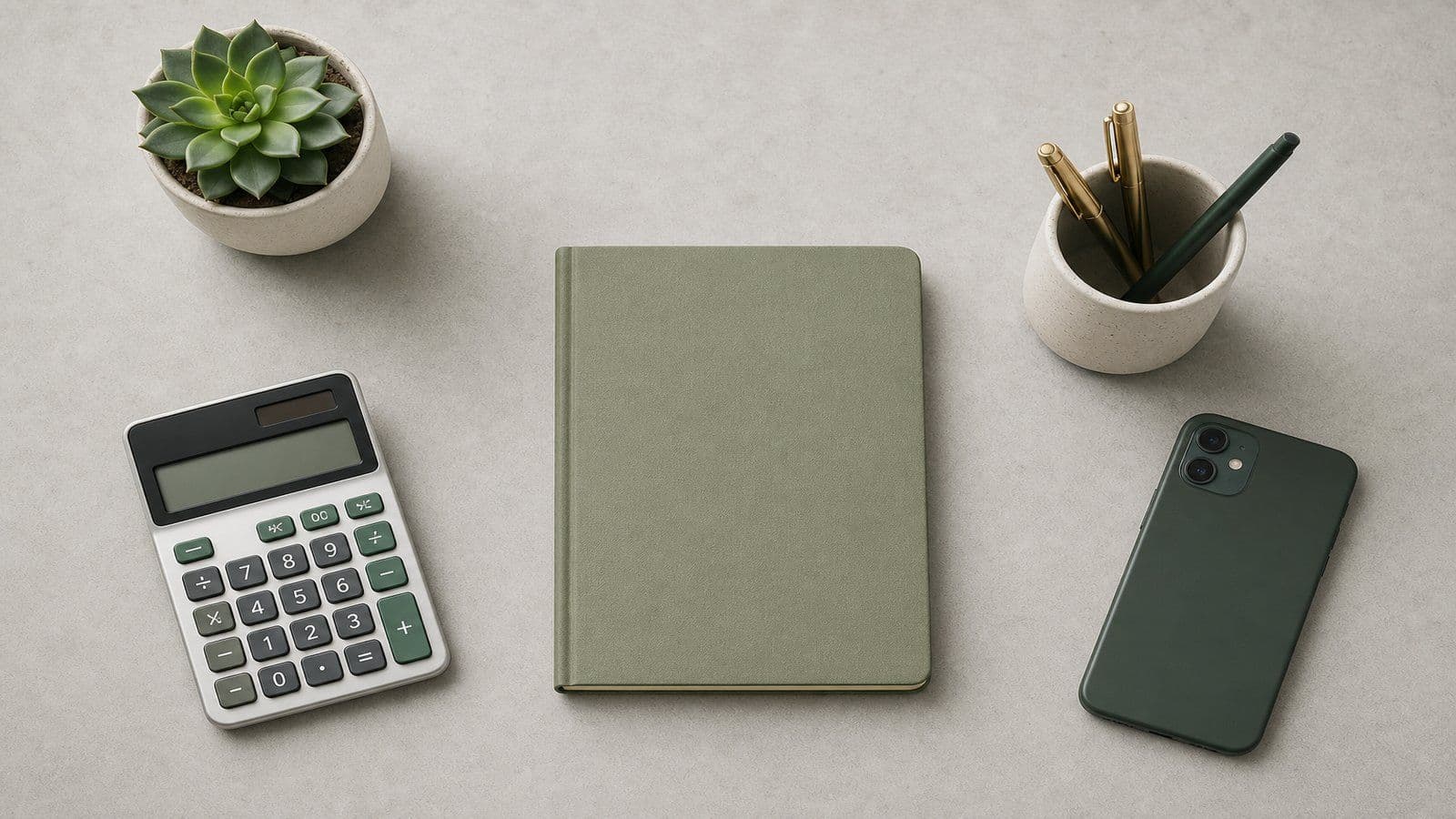A neatly organized desk ready for keeping an LLC's books in order