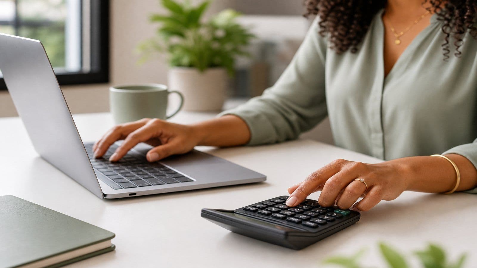 A finance professional works through the numbers on a profit and loss statement line by line