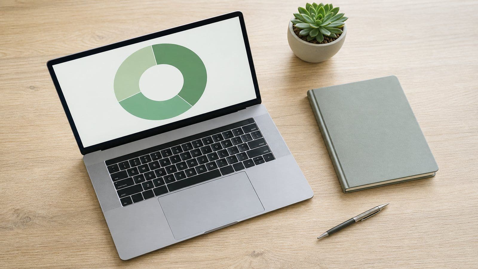 An organized desk where a small business keeps its detailed accounting records tidy