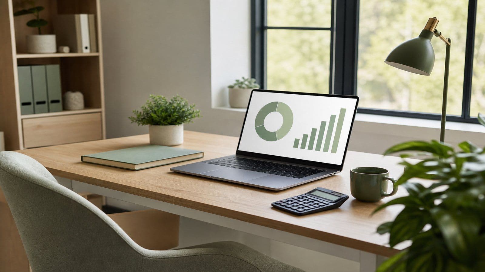 A calm, organized office set up to keep financial records accurate