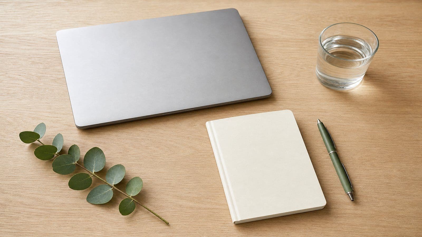 A neatly organized desk that reflects tidy, well-kept books