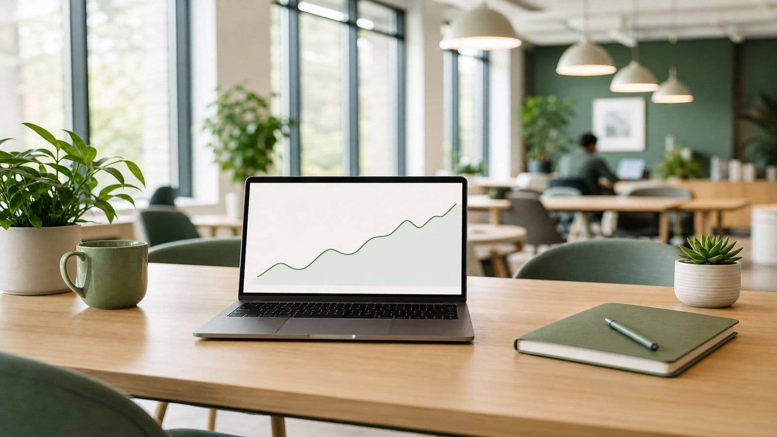 A modern workspace where a business owner closes the books each period