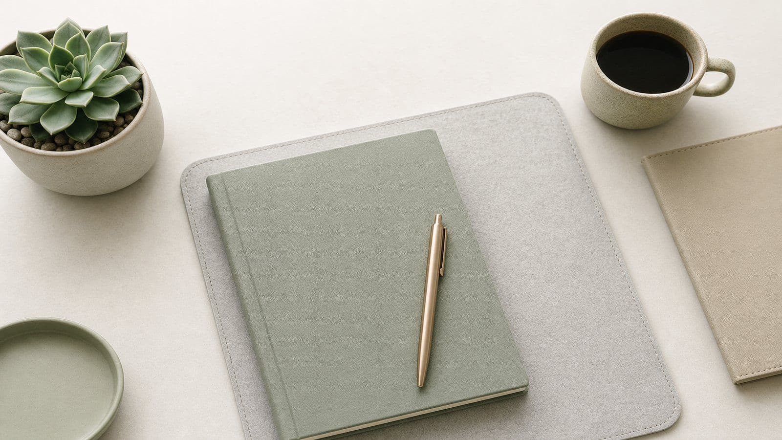 A clean desk set up for a calm monthly review of the numbers